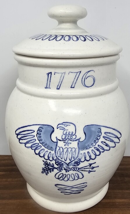 Metlox Other - Vtg Patriotic Poppitrail Metlox Cali 1776 Eagle Cookie Jar Provincial Canister